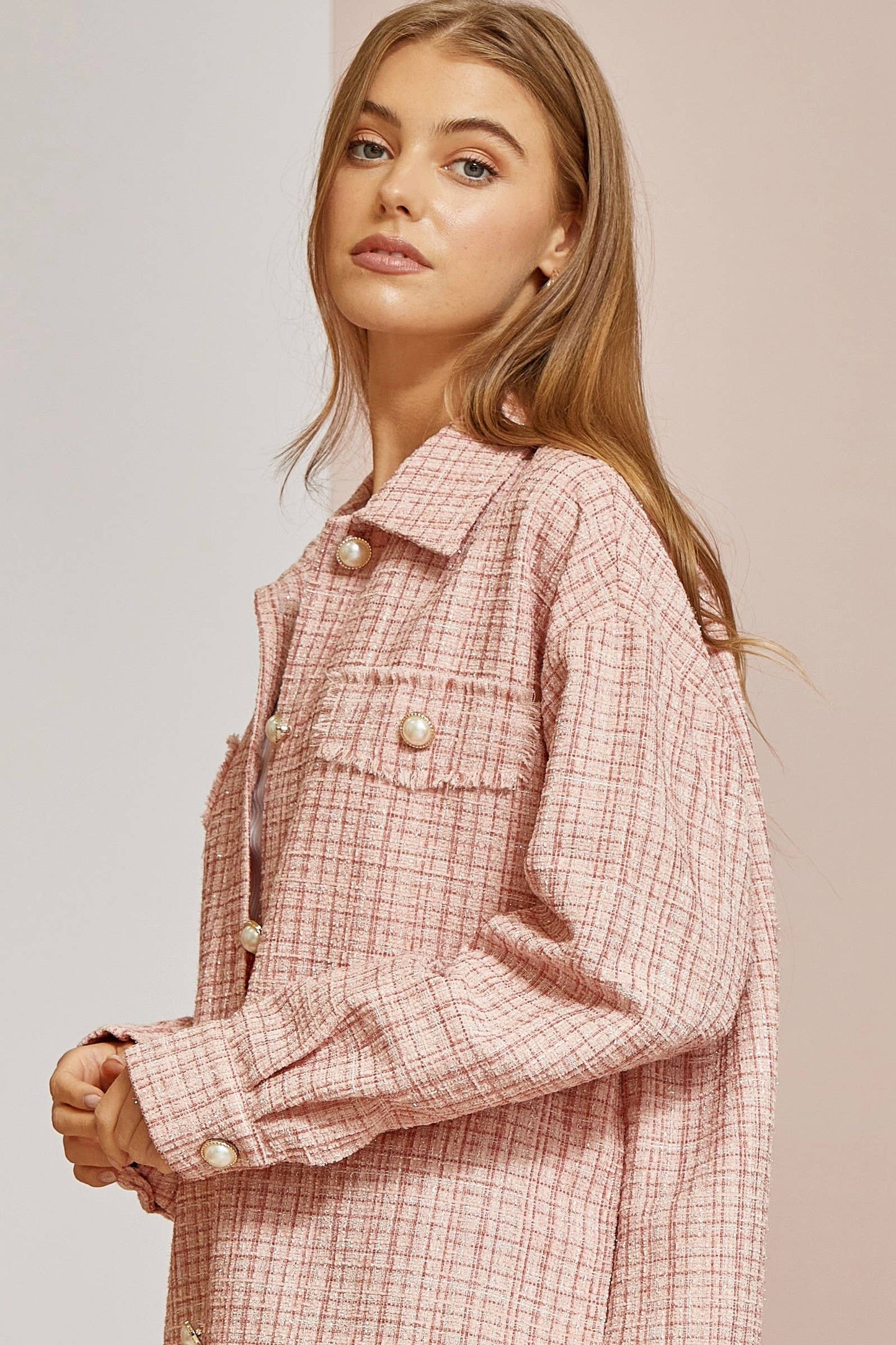 Pearl Button Tweed Jacket