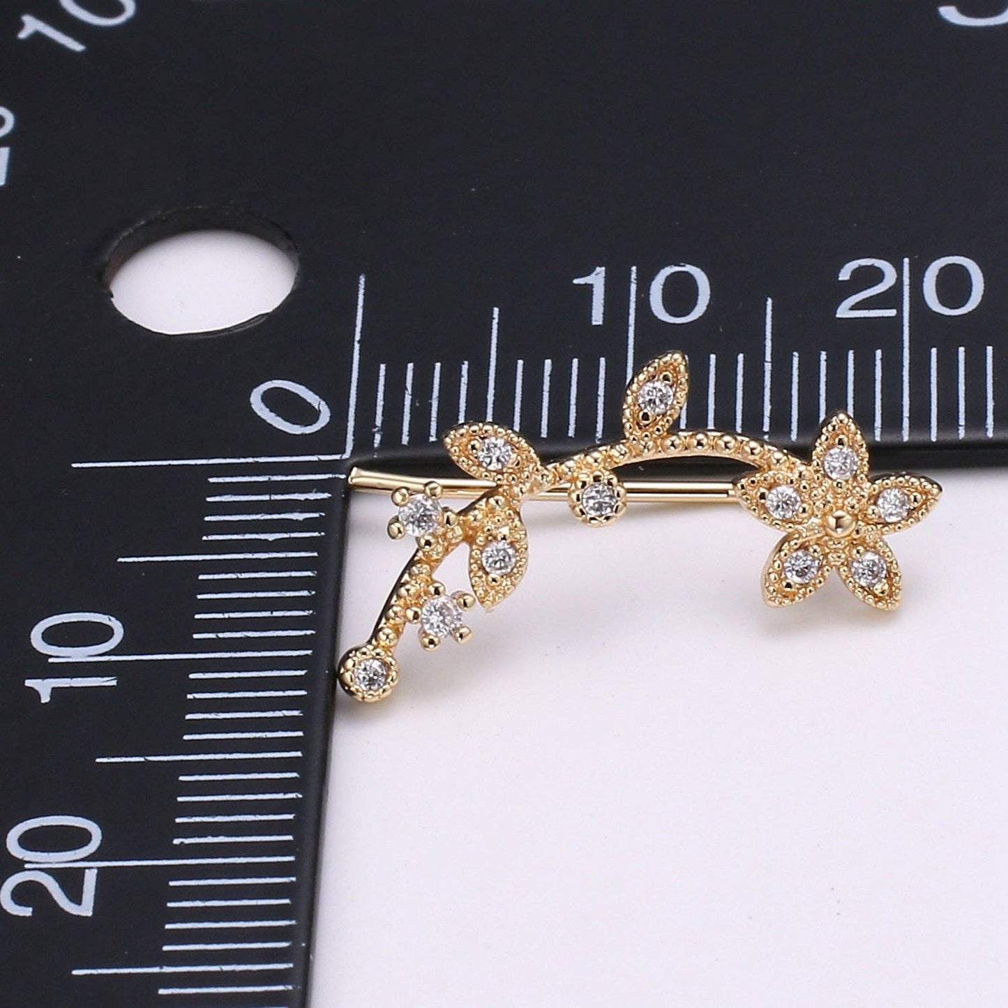 18 K Gold Plated over Sterling Silver - Minimalist Jasmine Ear Climbers