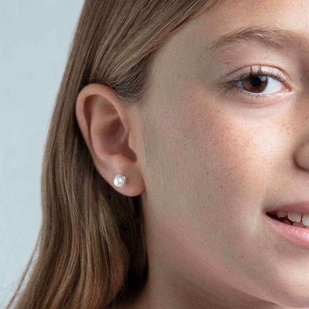 Pearl 7mm Sterling Silver Earrings