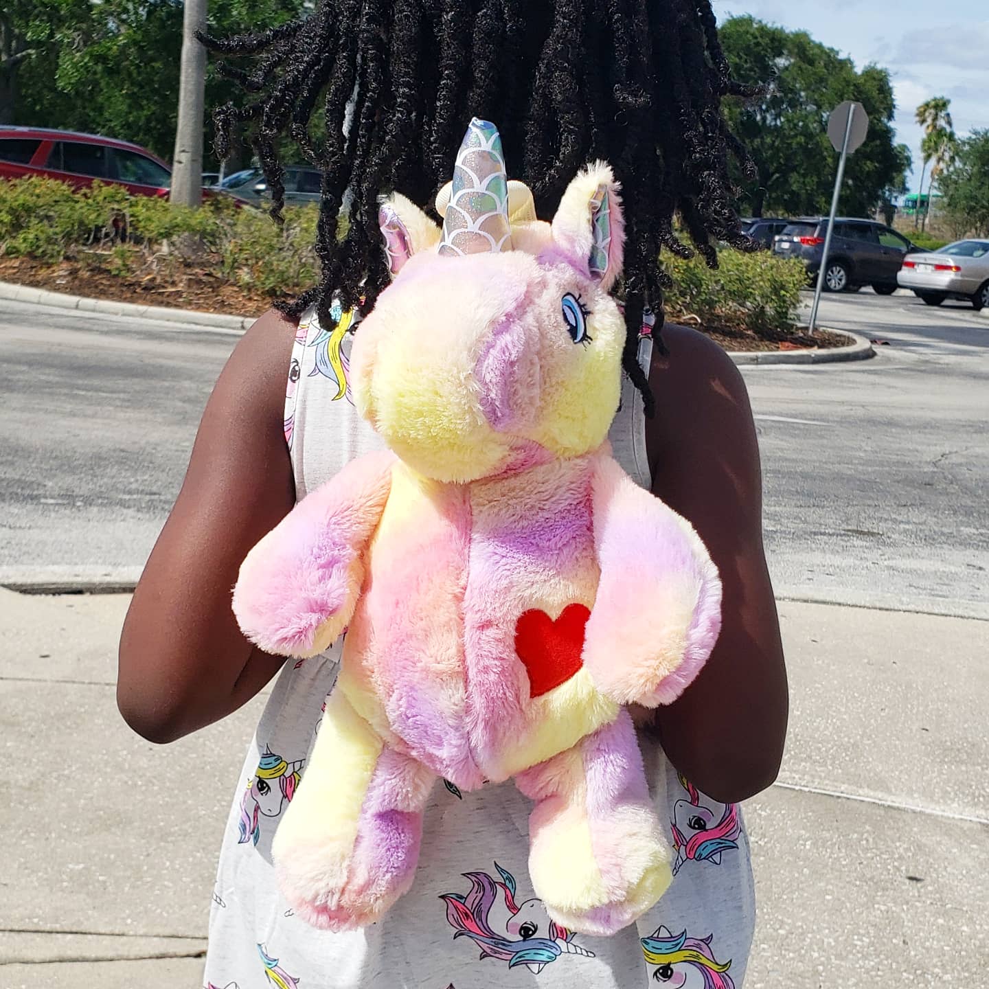 Pink Plushie Heart Unicorn Backpack🦄
