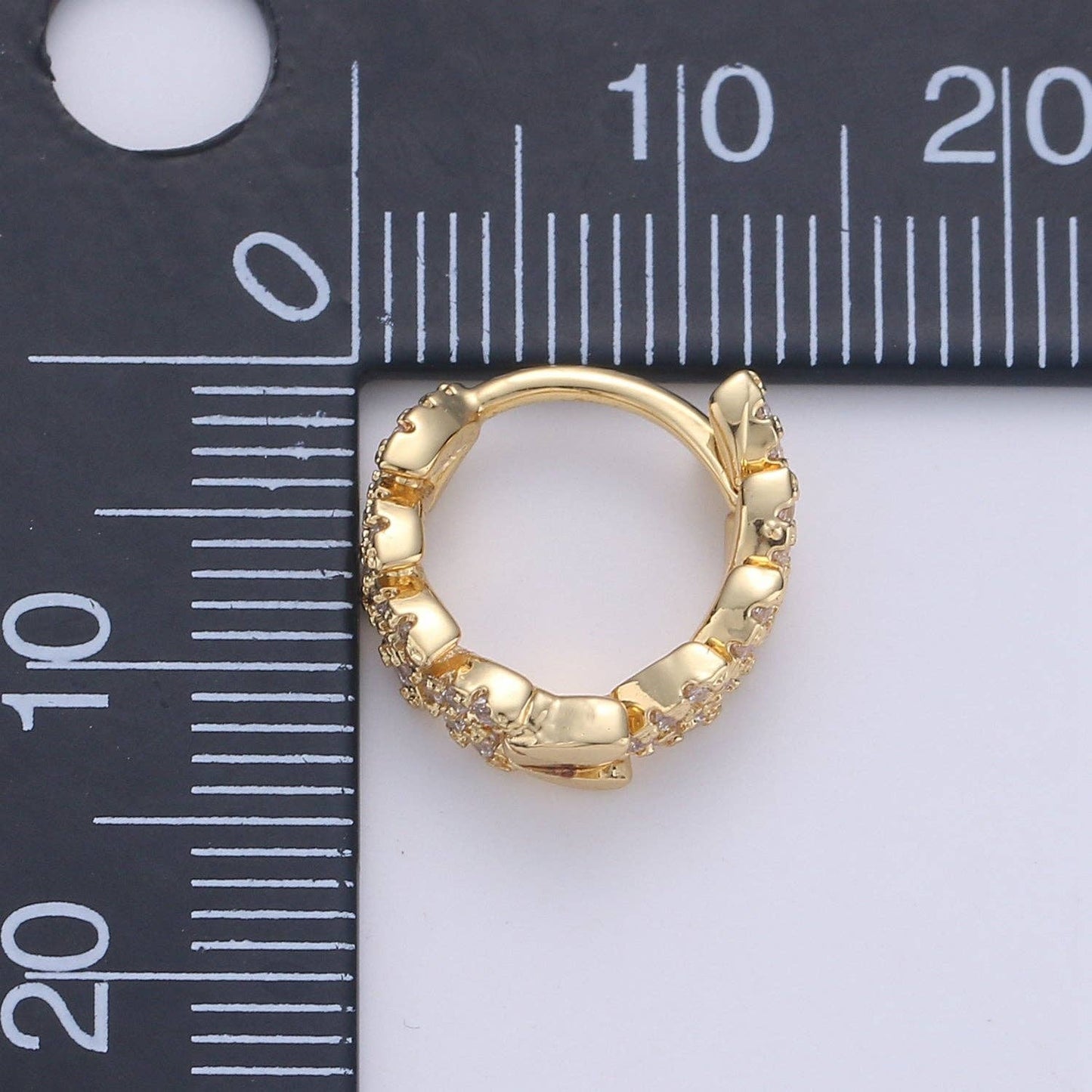 Dainty Gold Filled Olive Branch Huggies