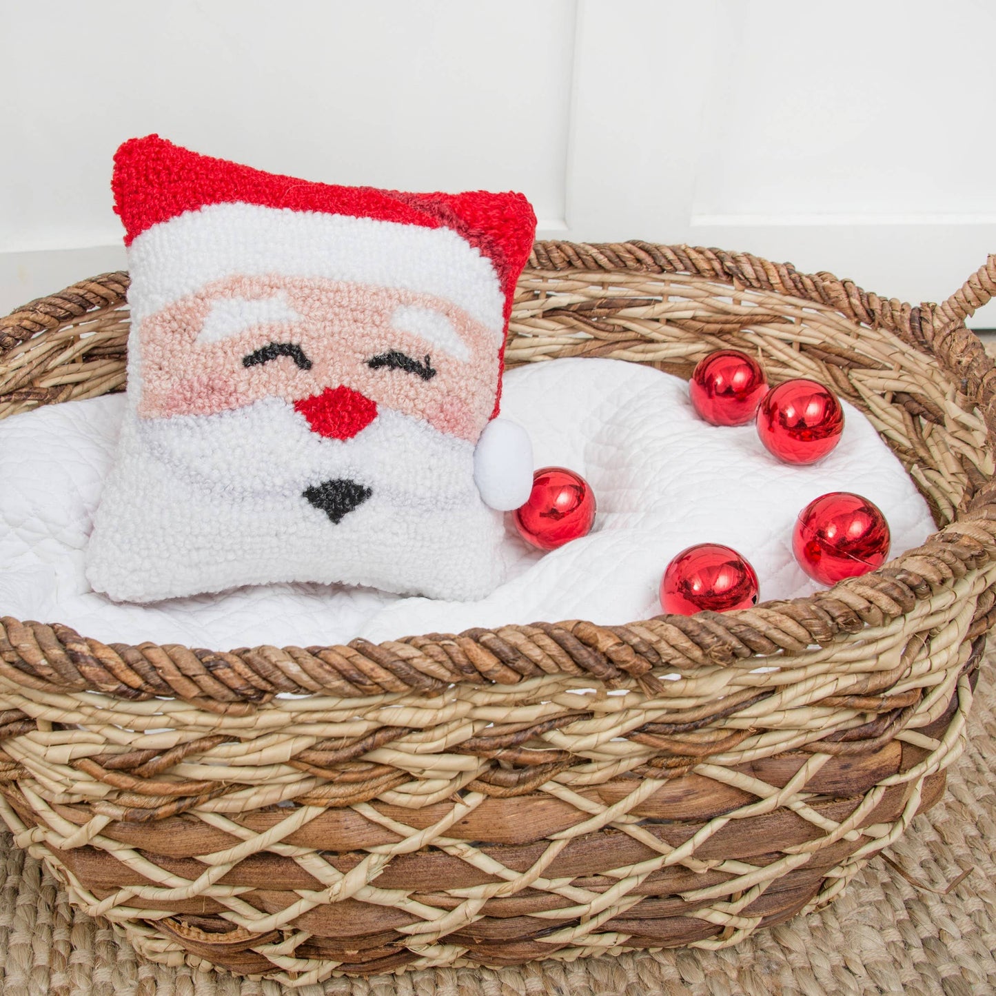 Happy Santa - 8" x 8" Pillow