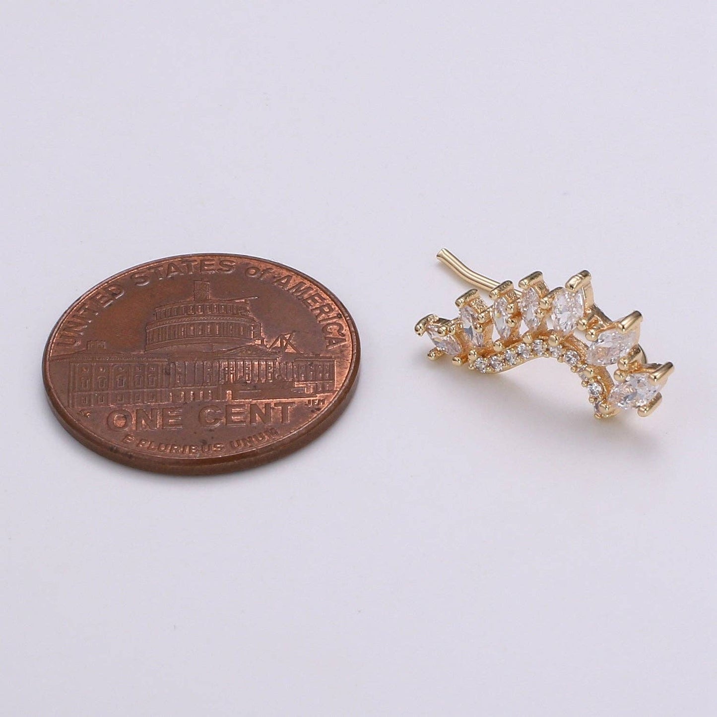 Gold Filled Marquise Curve Stud Earrings
