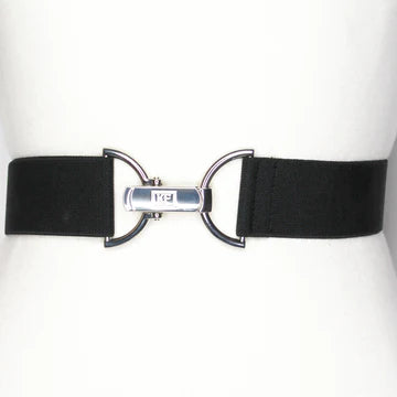 Black Solid Elastic Belt - 1.5"