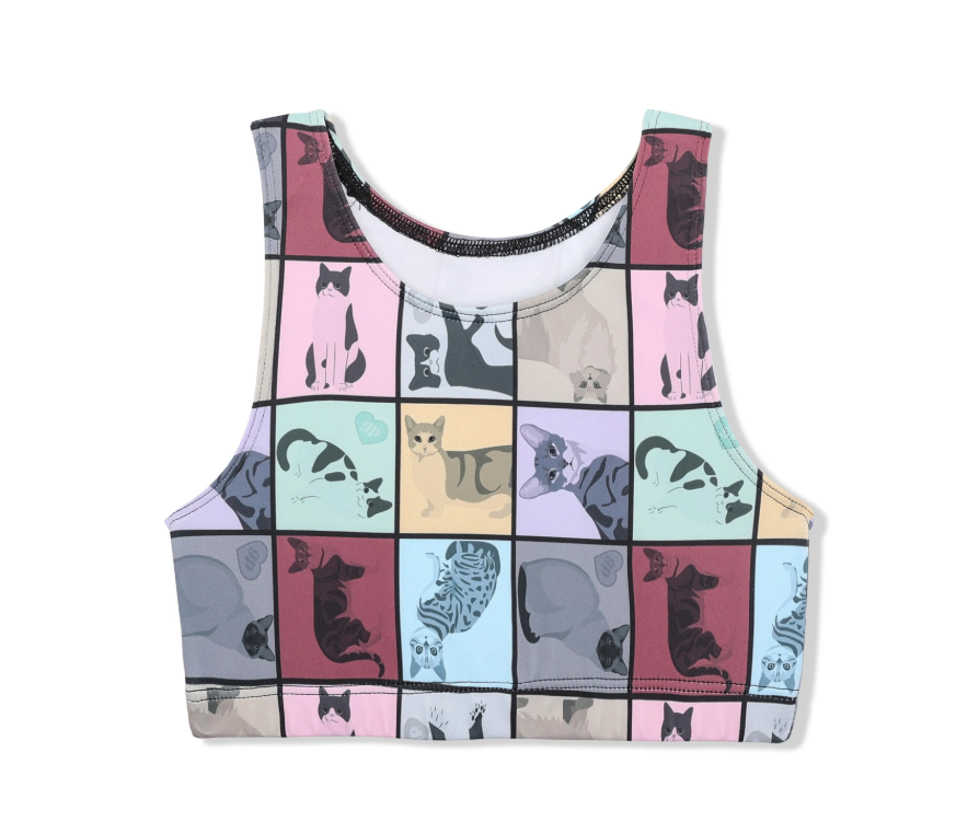 In My Cat Era - Girls Sports Bra Top