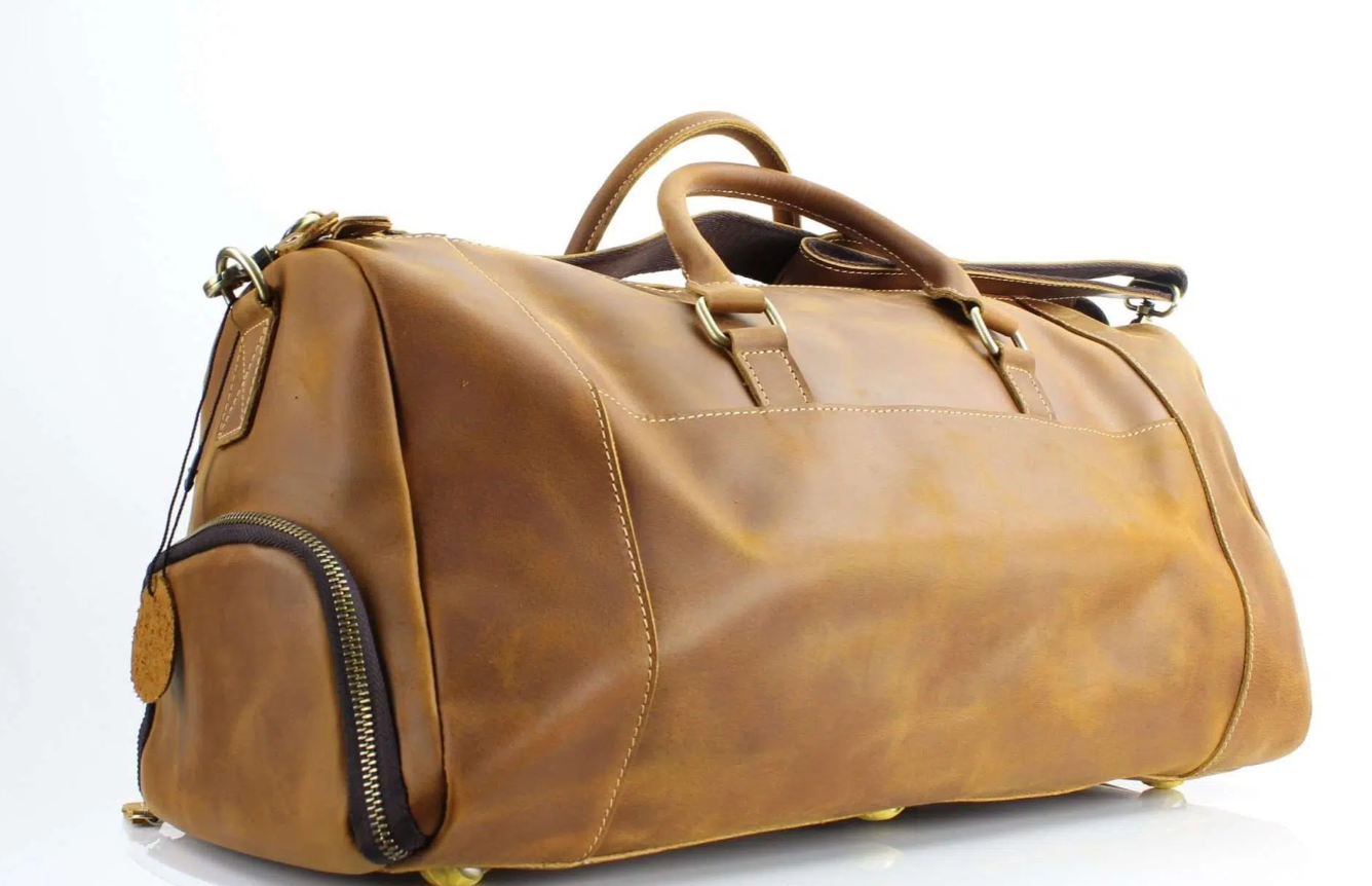Leather Travel Duffel - Front Flap Over