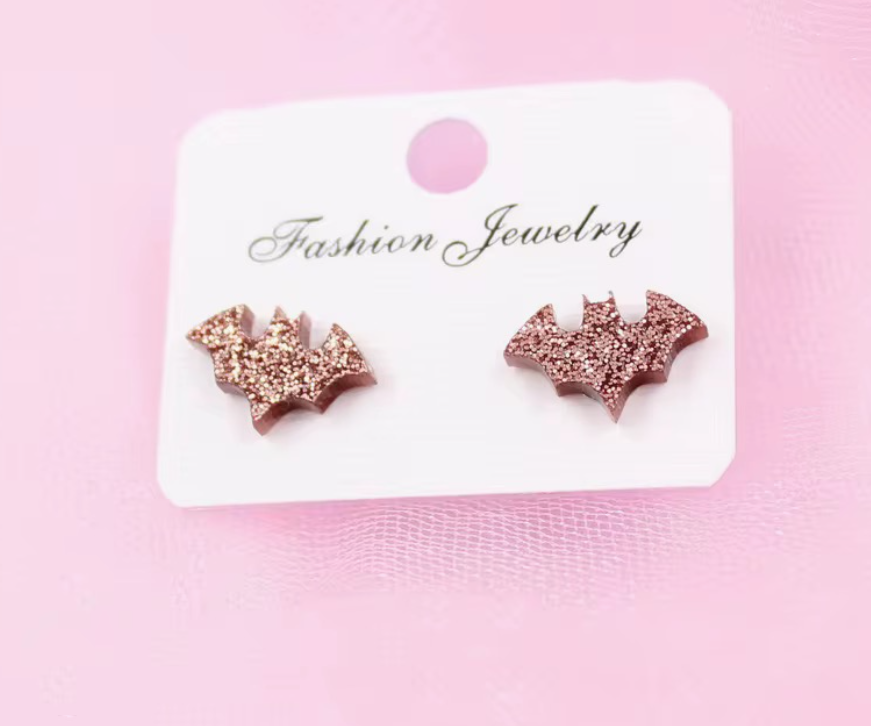 Acrylic Brown Bats Studs