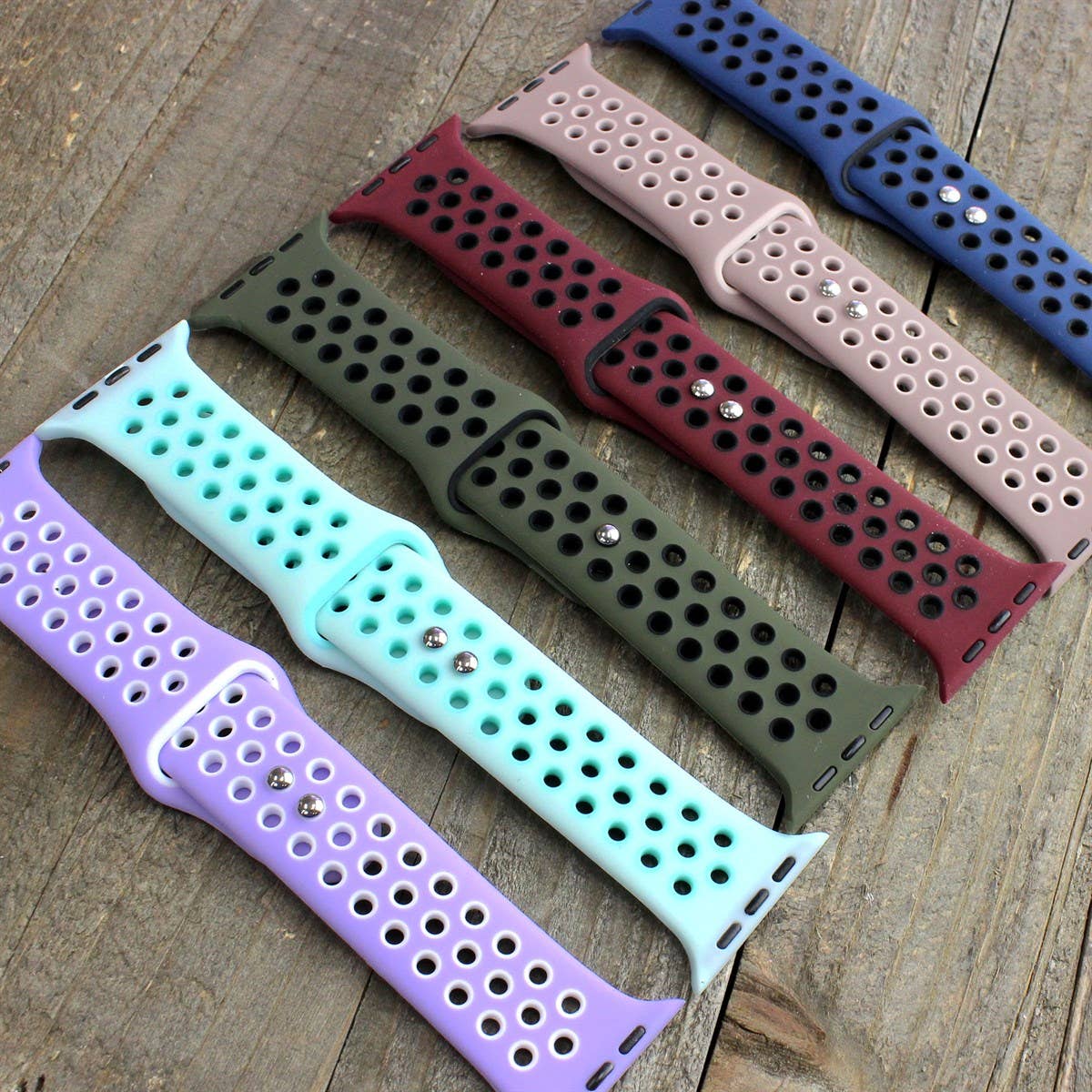 Breathable Sport Silicone Band for Apple Watch: 38/40/41mm / # 6 - Anthracite Black