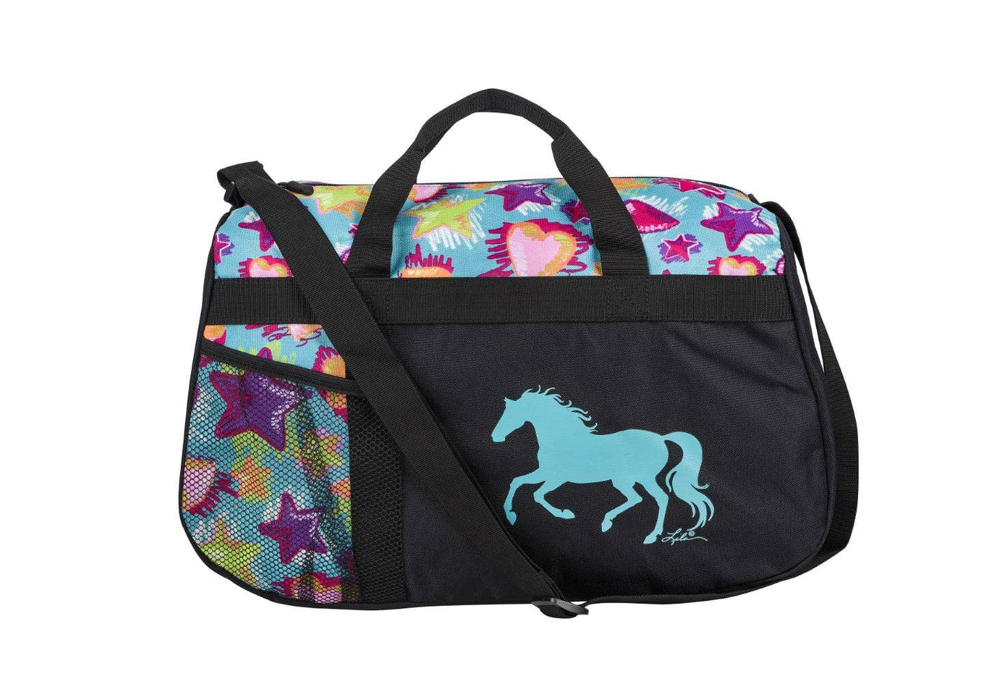 Galloping Horse Duffle Bag - Stars & Hearts: Turquoise