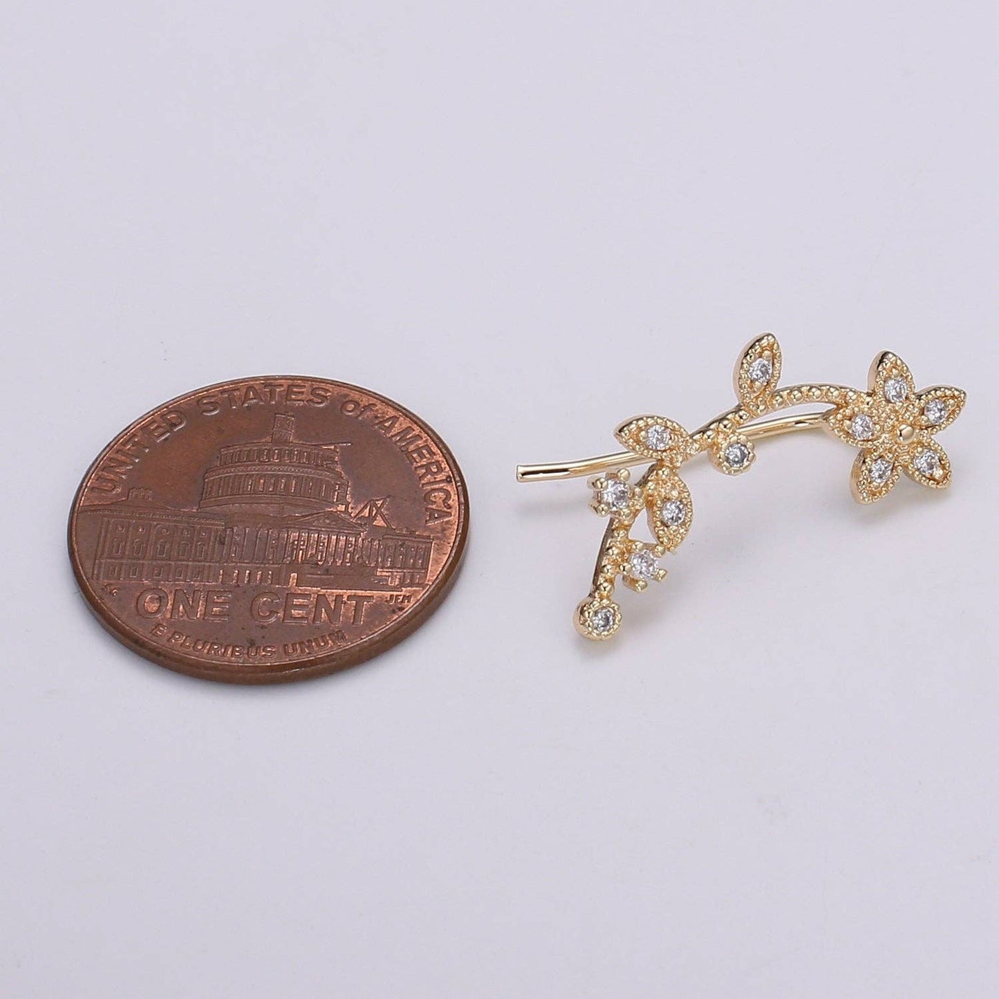 18 K Gold Plated over Sterling Silver - Minimalist Jasmine Ear Climbers