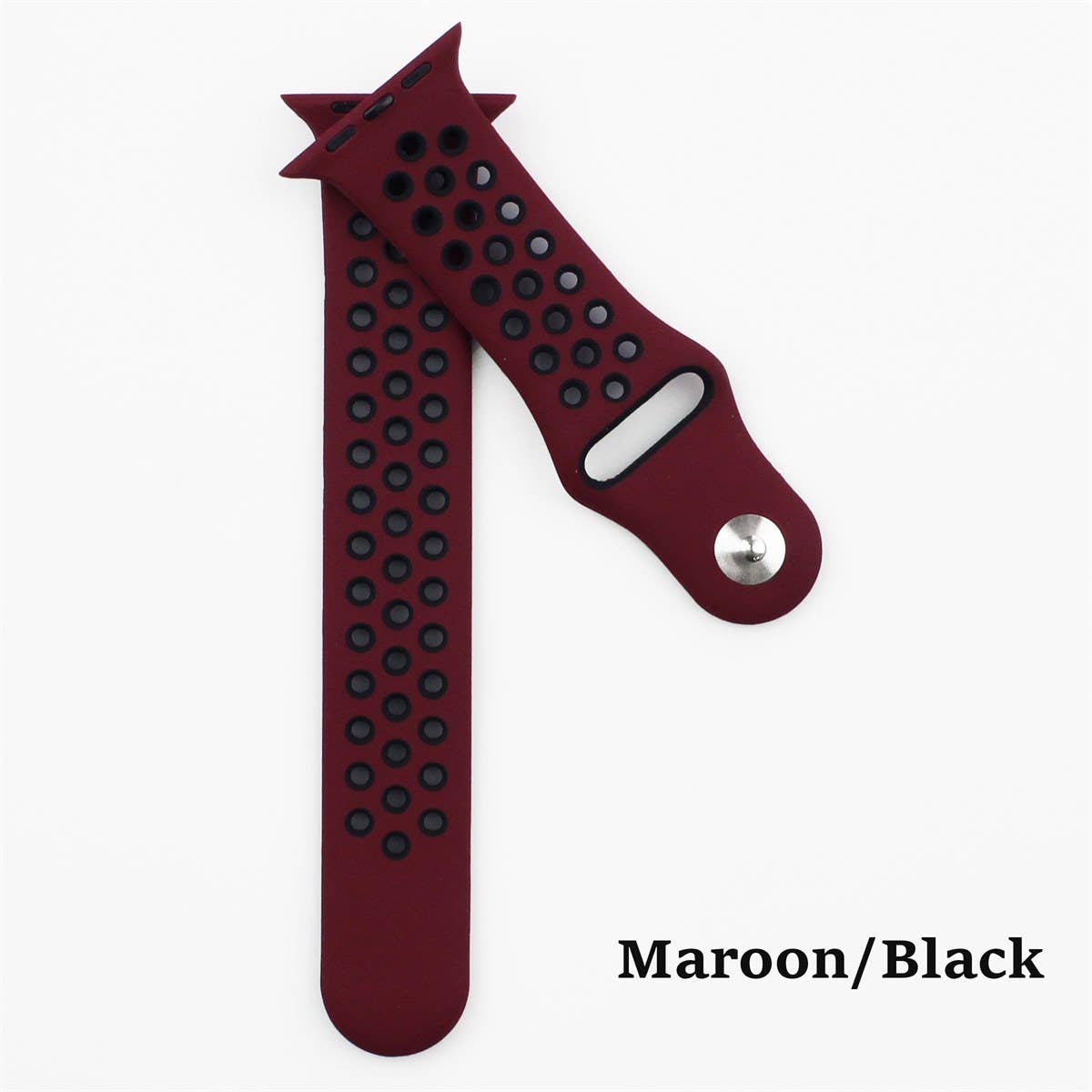 Breathable Sport Silicone Band for Apple Watch: 38/40/41mm / # 14 - Maroon/Black