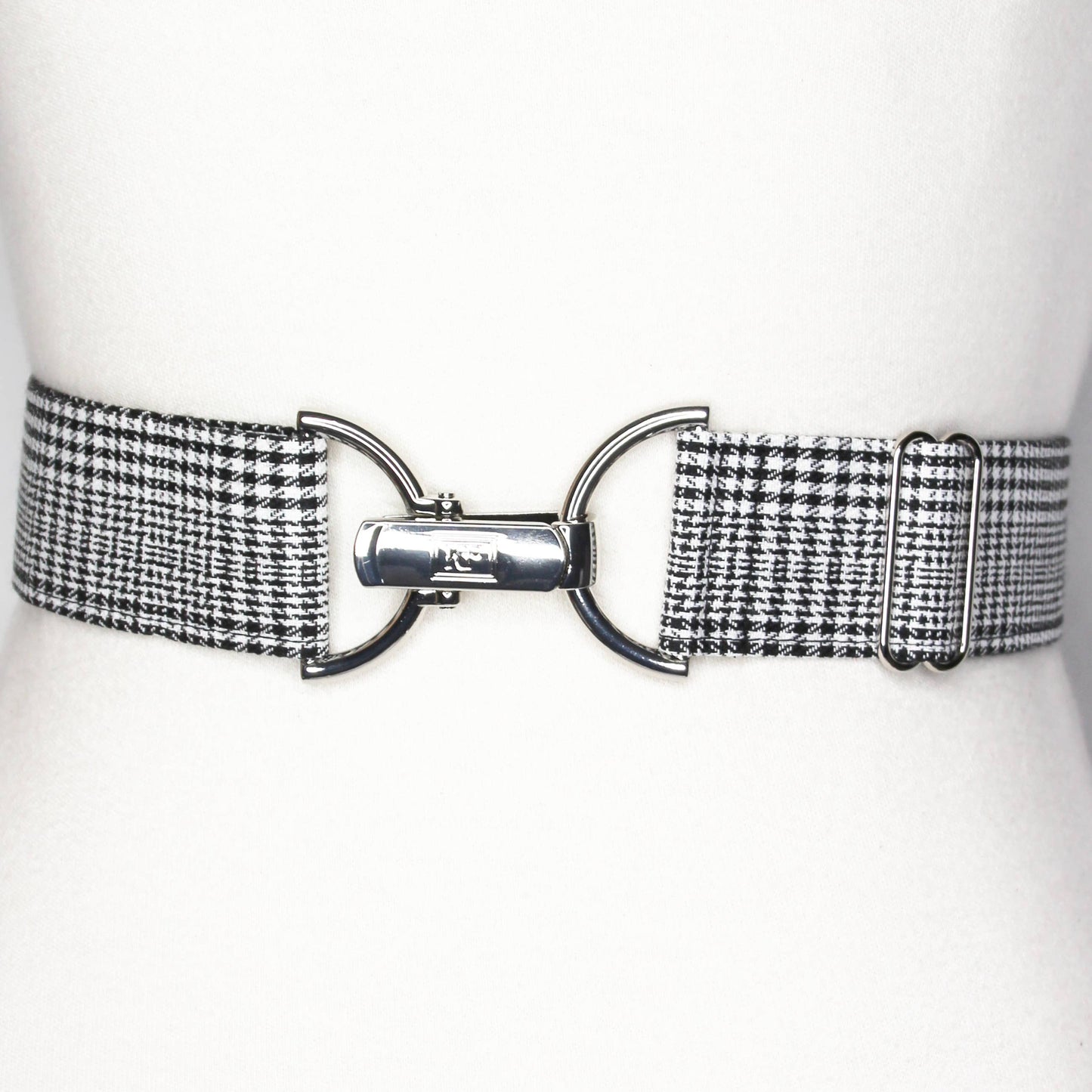 Black & White Plaid Adjustable Belt