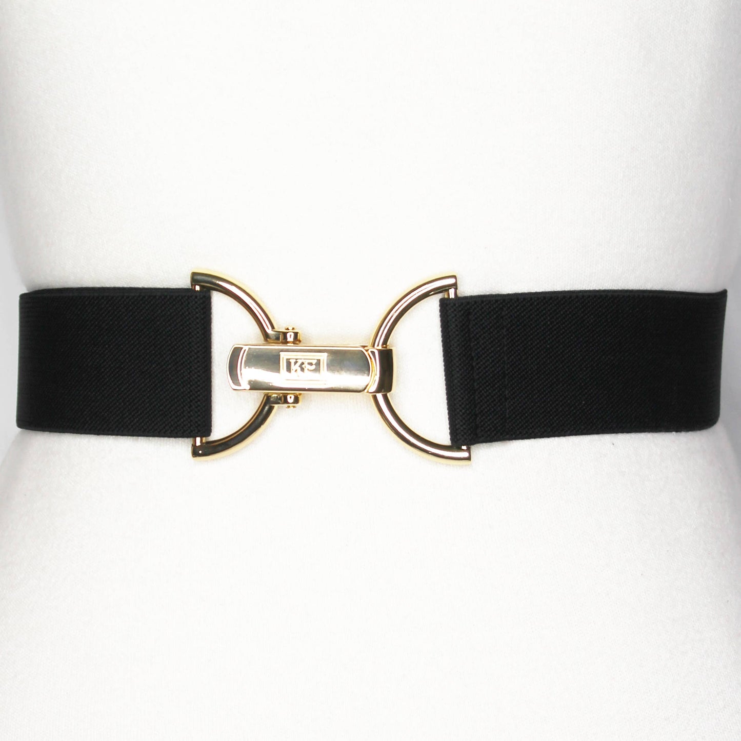 Black Solid Elastic Belt - 1.5"