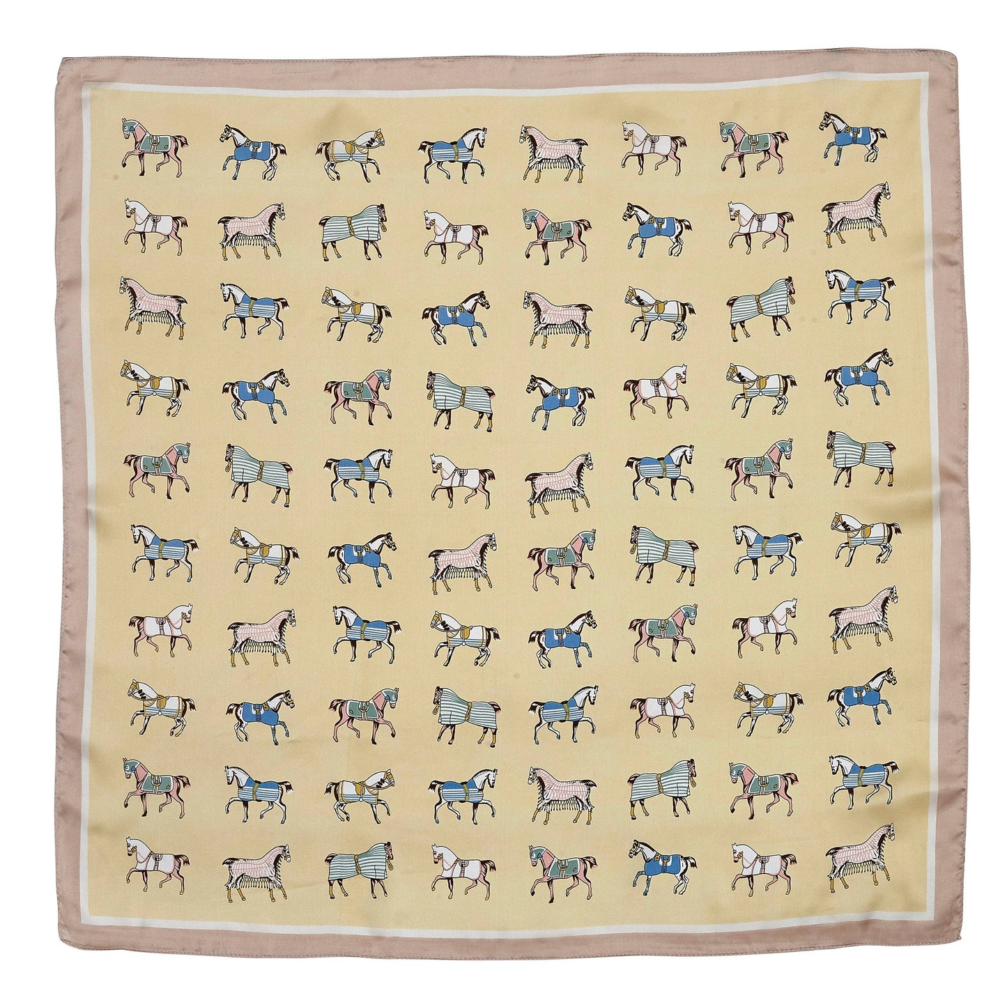 Yellow Mini Horses in Blankets Scarf