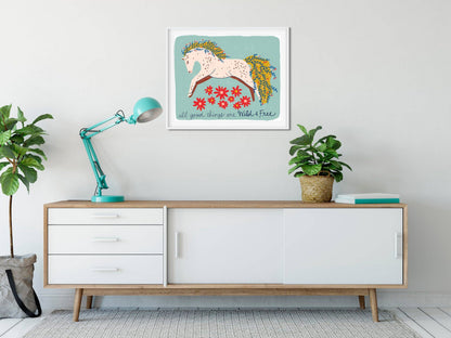 "Wild & Free Horse" - 8x10 Art Print by Emilie Jenks
