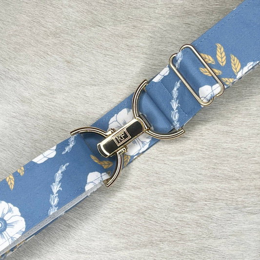 White Floral - adjustable belt