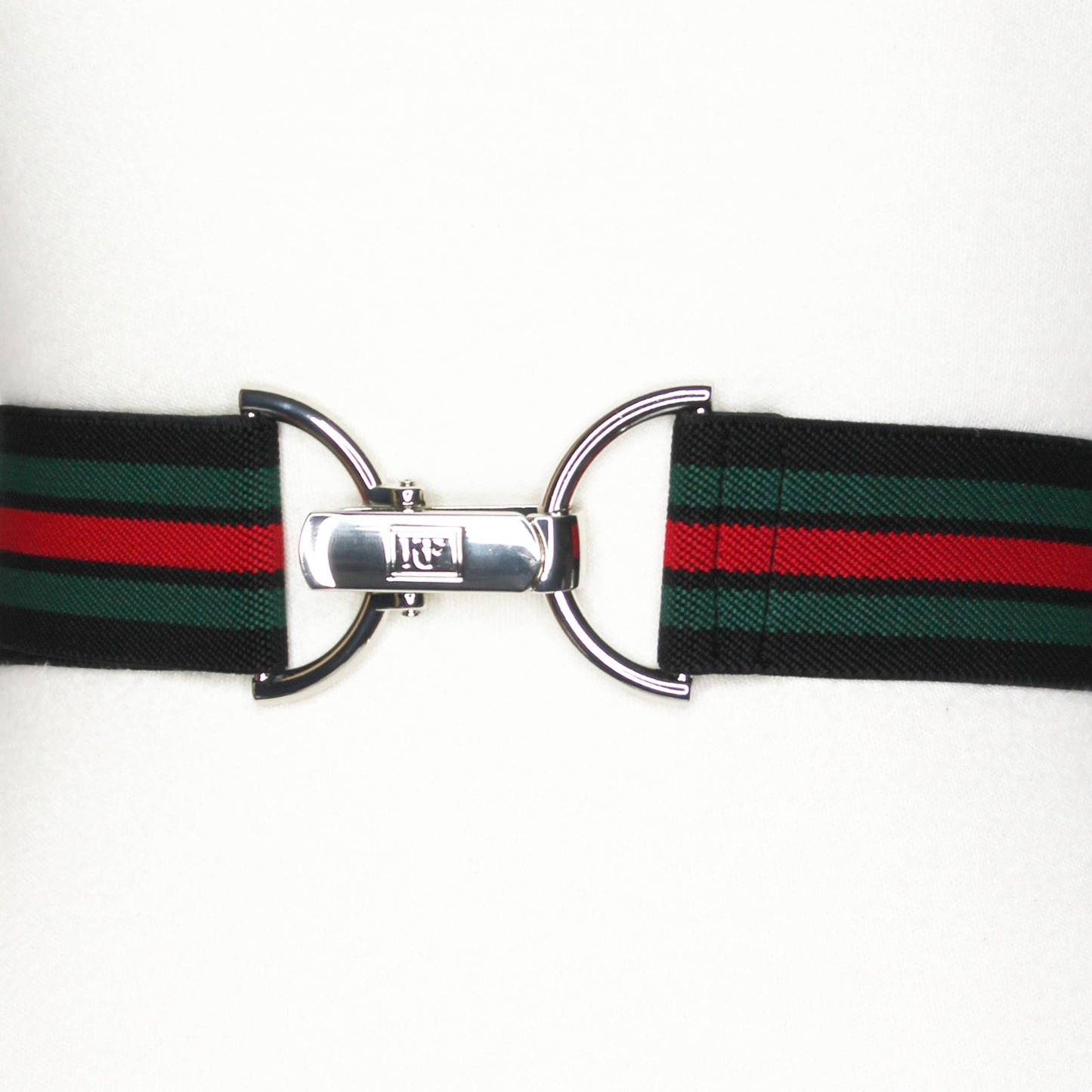 Black, Green, and Red Stripe Elastic-adjustable belt