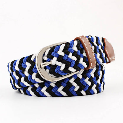 Woven Canvas Elastic Belt - Khaki