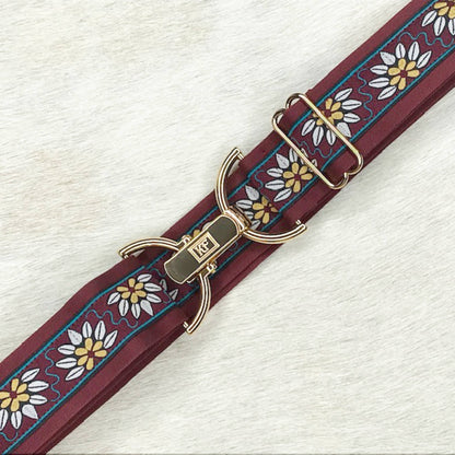 Burgundy Daisy - adjustable belt