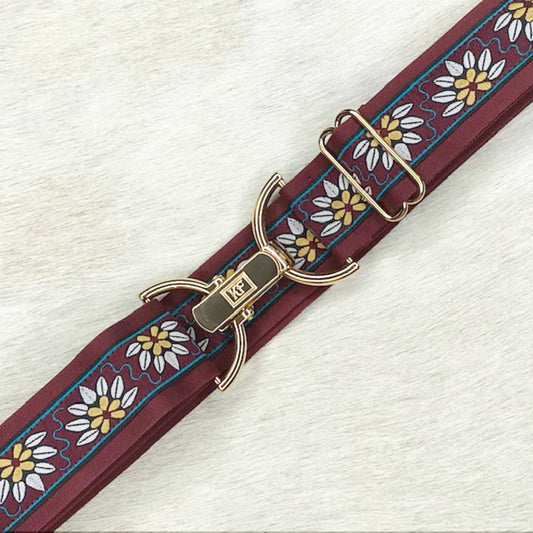 Burgundy Daisy - adjustable belt