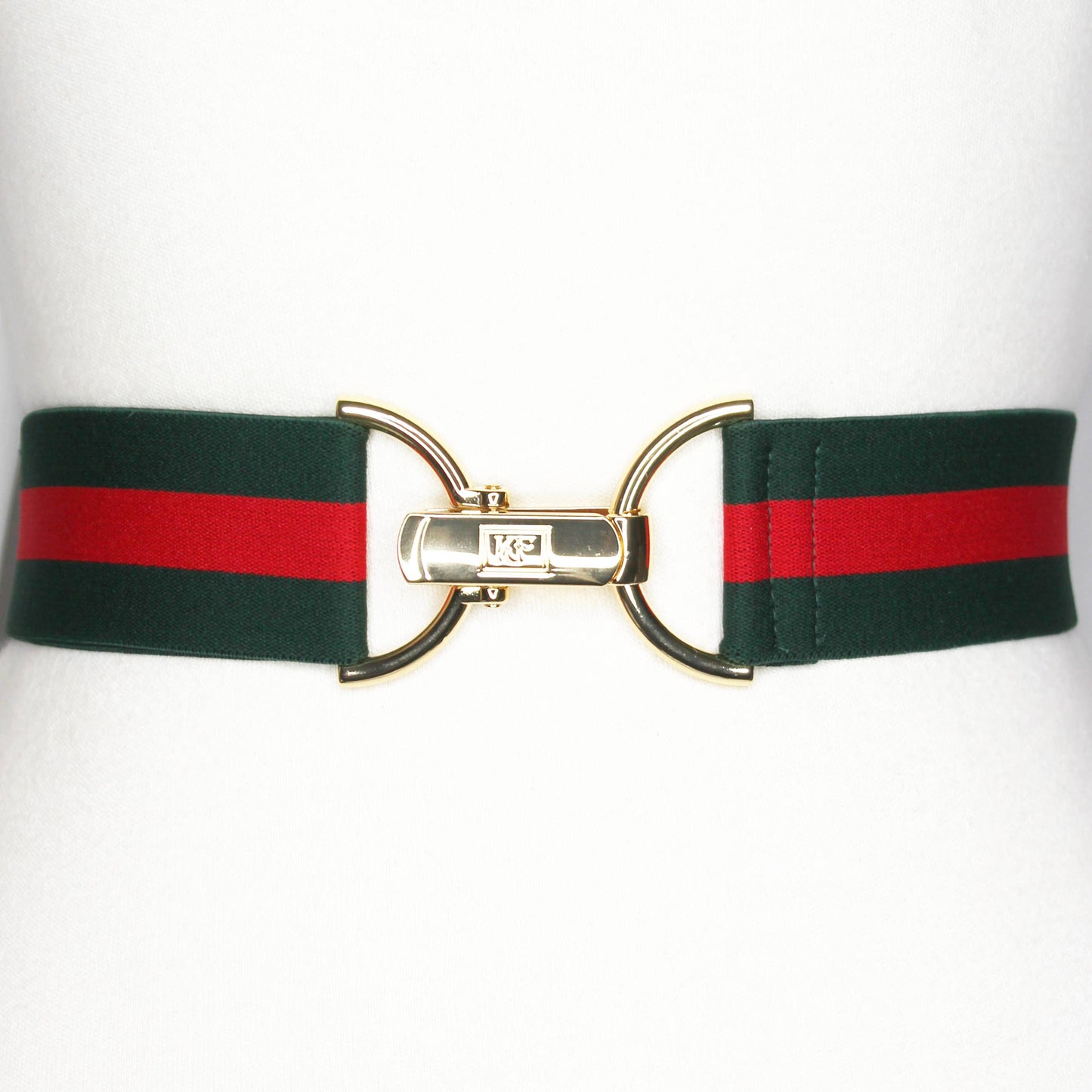 Red and Green Stripe Elastic - adjustable belt