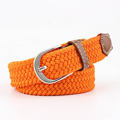Woven Canvas Elastic Belt - Khaki