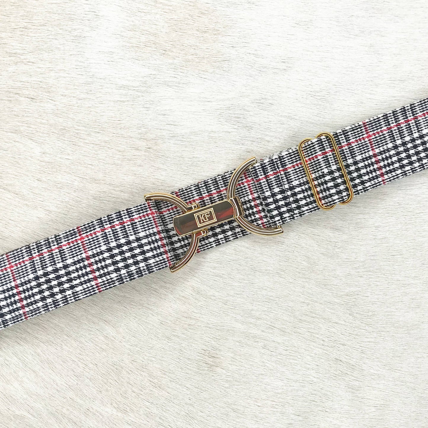 Plaid - Black/Red - adjustable belt