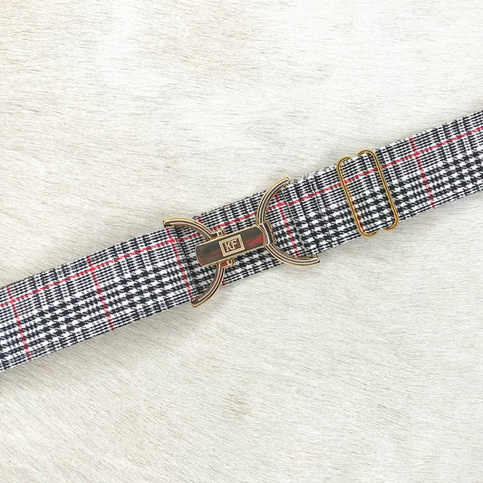Plaid - Black/Red - adjustable belt