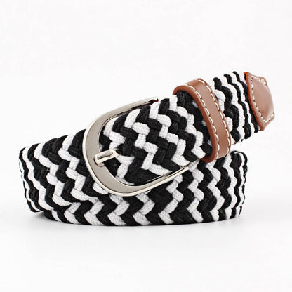 Woven Canvas Elastic Belt - Khaki
