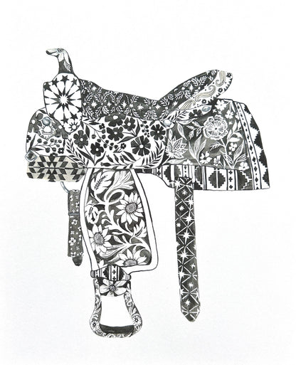 Western Saddle Note Card