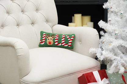 Holly Jolly Reindeer - 6" x 12" Pillow