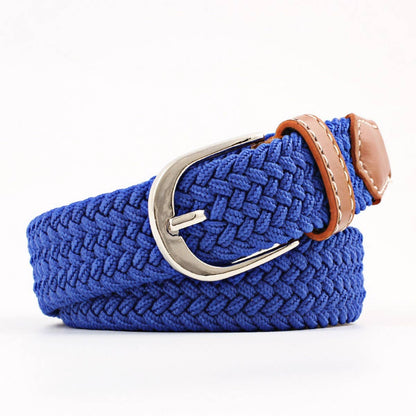 Woven Canvas Elastic Belt - Khaki