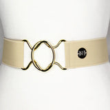 Solid Beige Elastic Belt - 2"