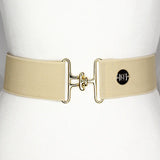 Solid Beige Elastic Belt - 2"