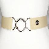 Solid Beige Elastic Belt - 2"