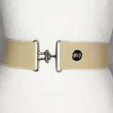Solid Beige Elastic Belt - 2"