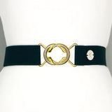 Black Solid Elastic Belt - 1.5"