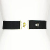 Black Solid Elastic Belt - 1.5"
