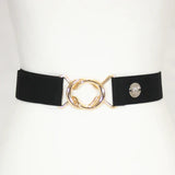 Black Solid Elastic Belt - 1.5"