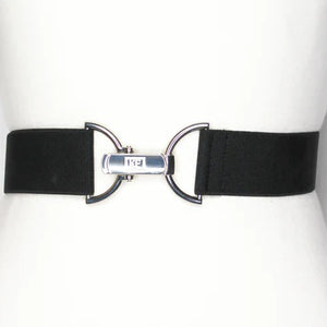 Black Solid Elastic Belt - 1.5"