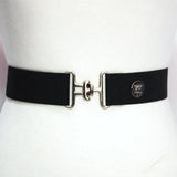 Black Solid Elastic Belt - 1.5"