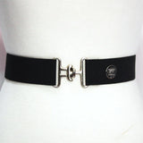 Black Solid Elastic Belt - 1.5"