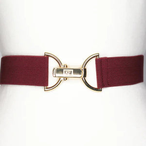 Burgundy Solid Elastic Belt - 1.5"