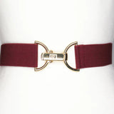 Burgundy Solid Elastic Belt - 1.5"