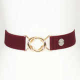 Burgundy Solid Elastic Belt - 1.5"