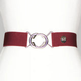 Burgundy Solid Elastic Belt - 1.5"