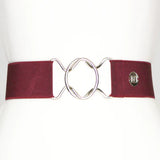 Burgundy Solid Elastic Belt - 2"