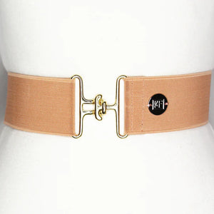 Dark Blush Solid Elastic Belt - 2"