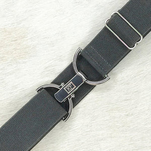 Dark Gray Solid Elastic Belt - 1.5"