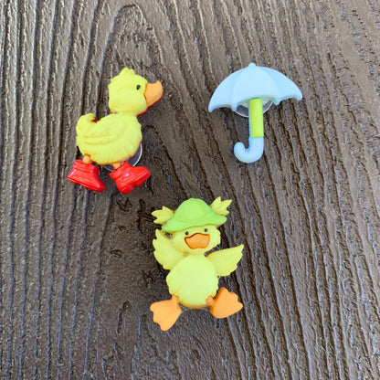 Rainy Day Ducky Shoe Charms